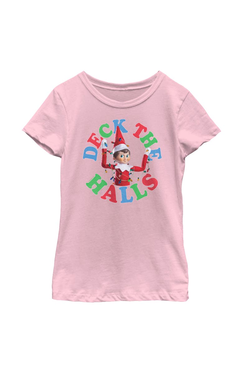 THE ELF ON THE SHELF Girl's The Elf on the Shelf Deck the Halls  Graphic T-Shirt, Main, color, Light Pink