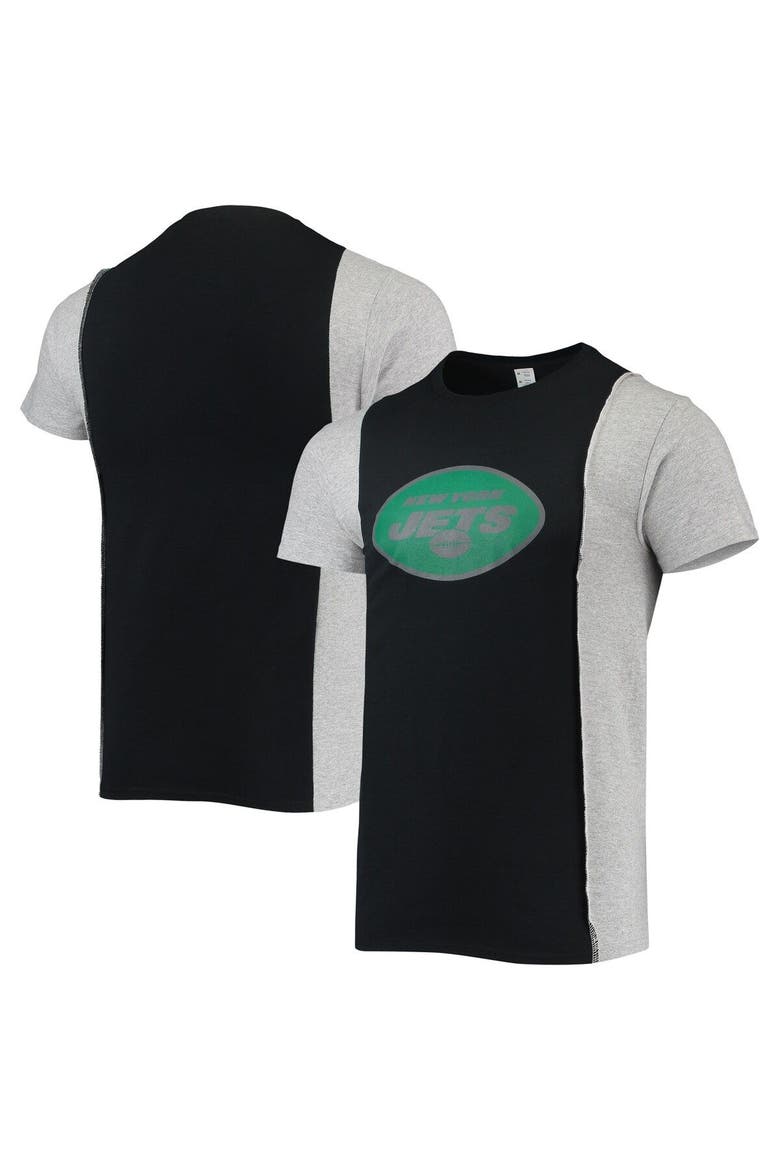 Men's Refried Apparel Black/Heathered Gray New York Jets Sustainable Split T-Shirt, Alternate, color, Black