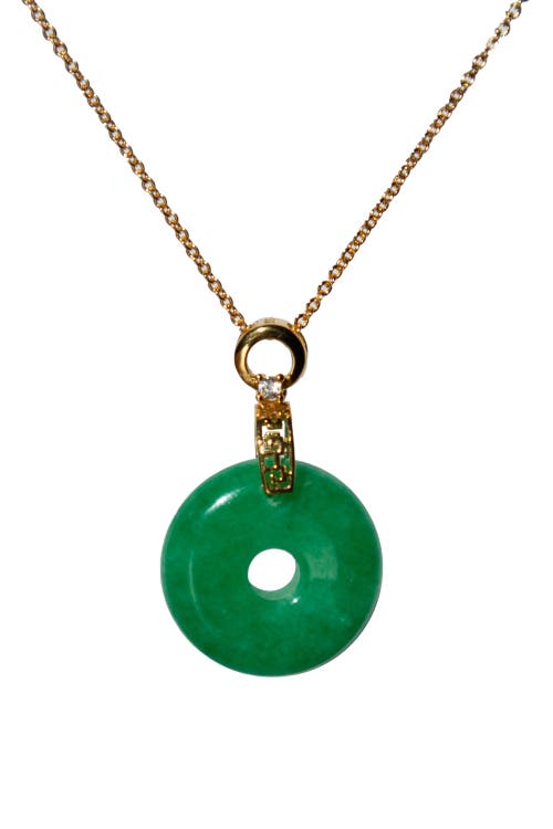 Seree Donut Green Jade Pendant Necklace In Green