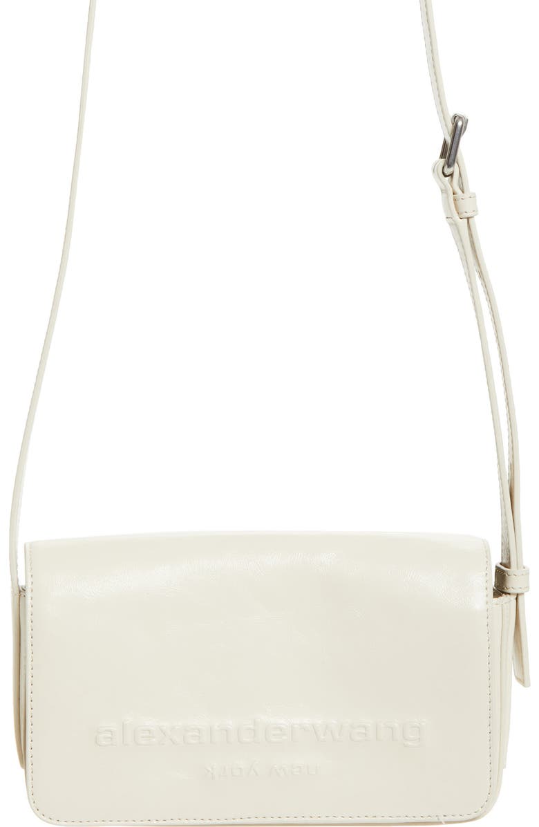 Alexander Wang Punch Leather Crossbody Bag, Main, color, Vanilla