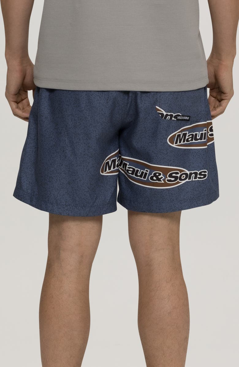 Maui & Sons Flying Disc Microfiber Swim Trunks, Alternate, color, Slate