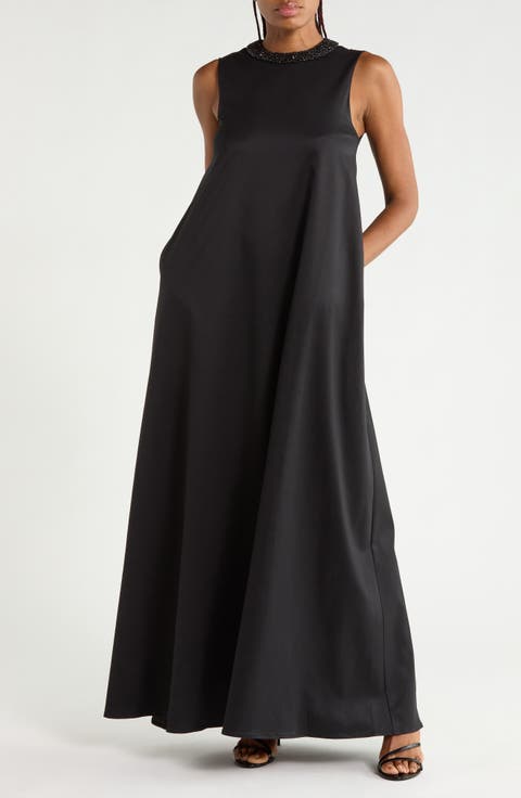 Capitol Crystal Collar Maxi Dress