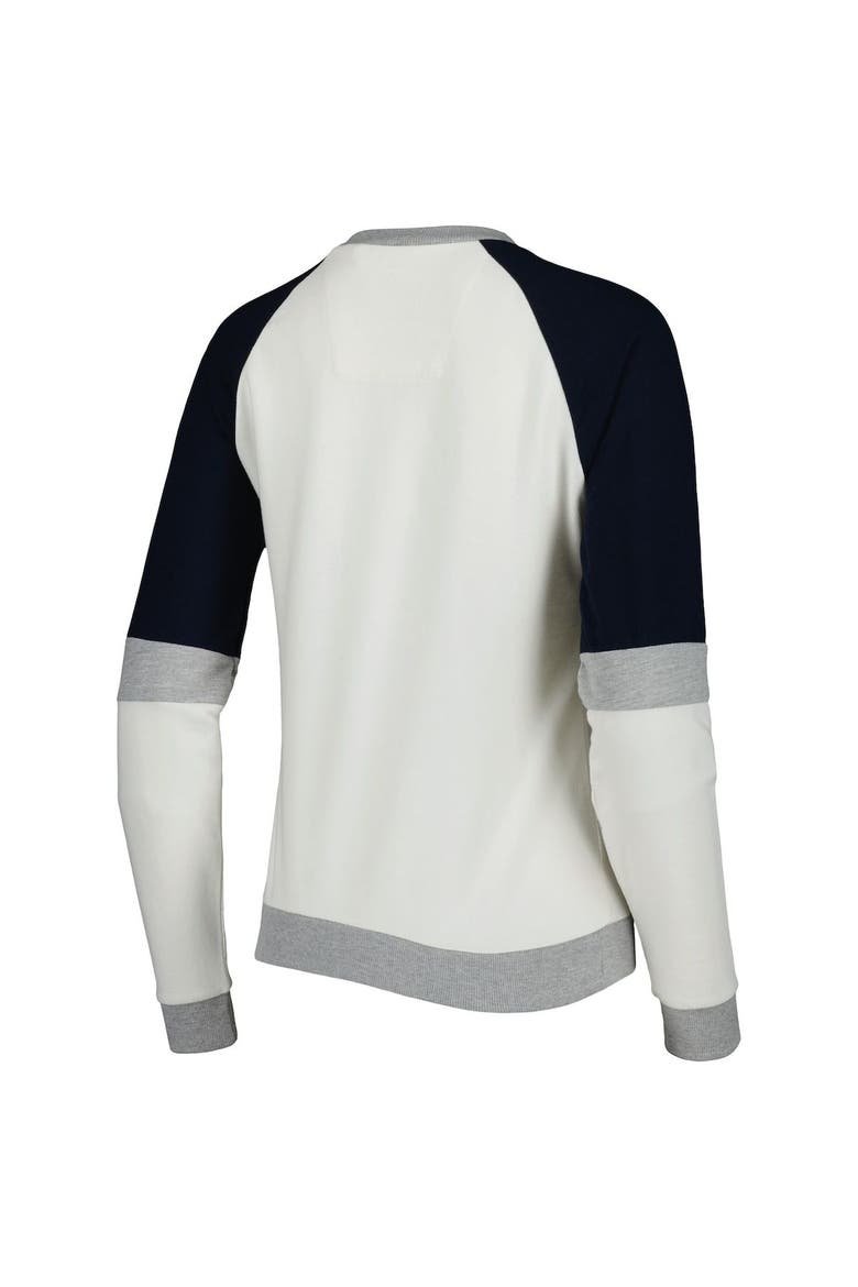 Women's Antigua Cream/Navy Tennessee Titans Avenue Raglan Pullover Sweatshirt, Alternate, color, Cream