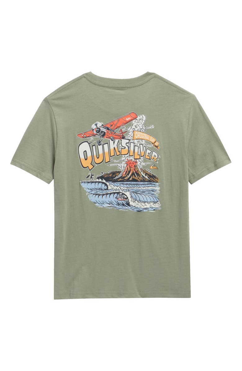 Quiksilver Kids' Spread the Word Cotton Graphic T-Shirt, Alternate, color, Lily Pad
