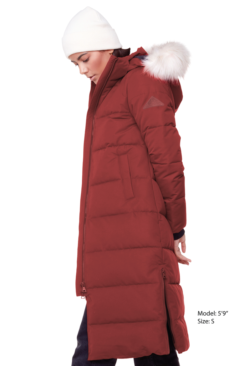 KLUANE - Vegan Down Ultra Long Winter Parka, Alternate, color, RED