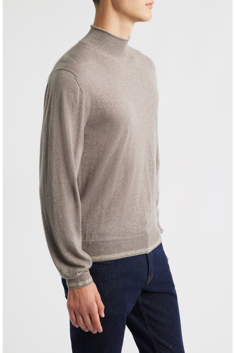 Mock Neck Wool & Silk Blend Sweater, Alternate, color, BEIGE