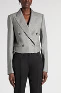 McQueen Crop Double Breasted Wool Blazer