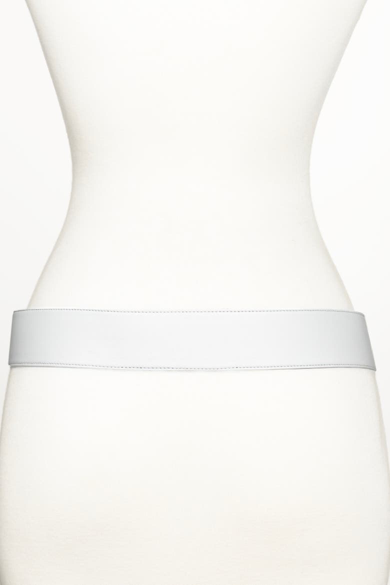 CC Buckle Leather Belt, Alternate, color, White