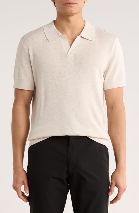Linen Blend Polo Sweater