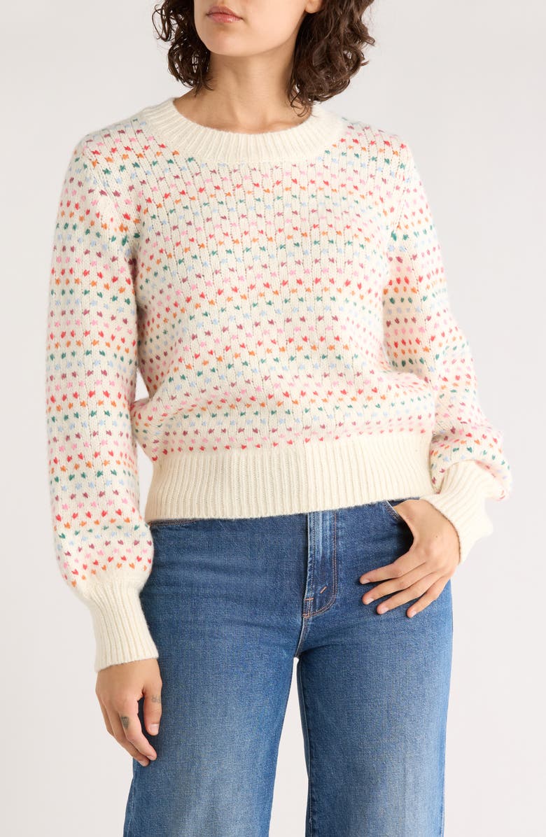 Marine Layer Alma Blouson Sleeve Sweater, Main, color, Rainbow