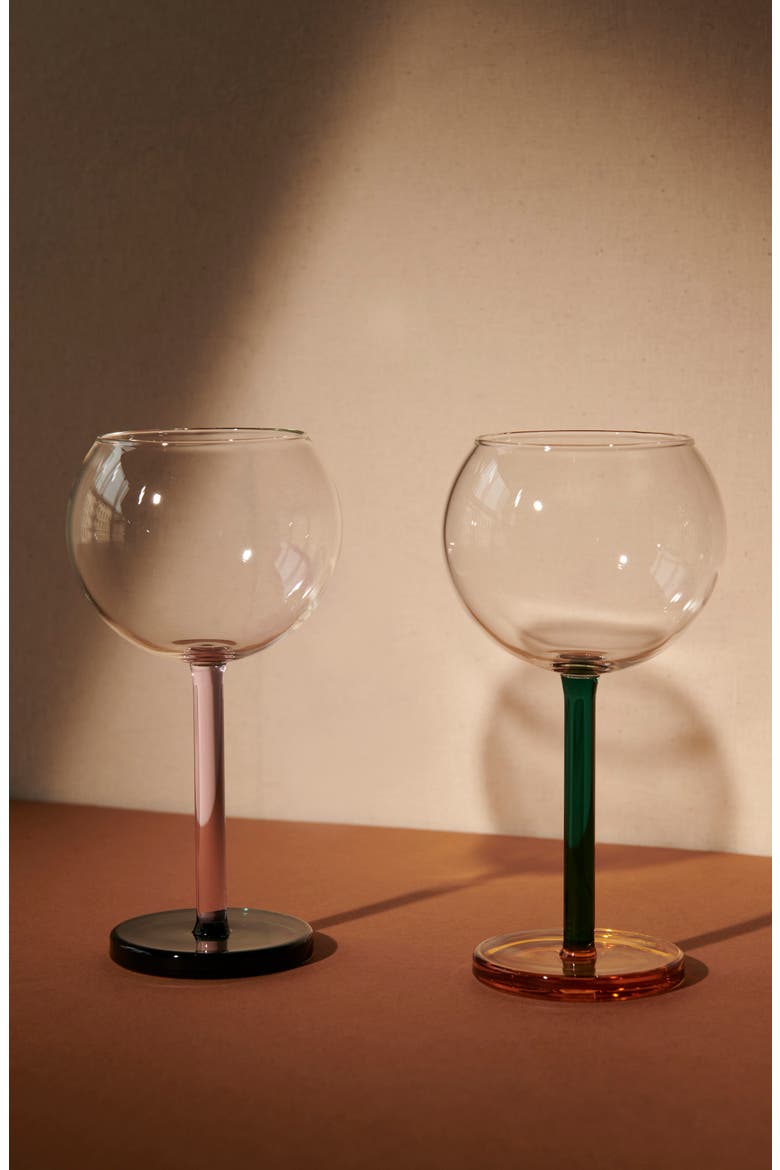 Bilboquet Set of 2 Wine Glasses, Alternate, color, GOLDEN HOUR