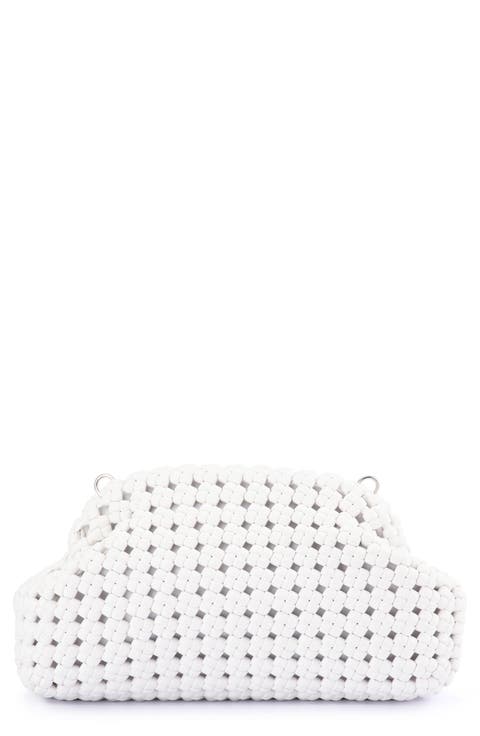 Everly Handwoven Faux Leather Frame Clutch
