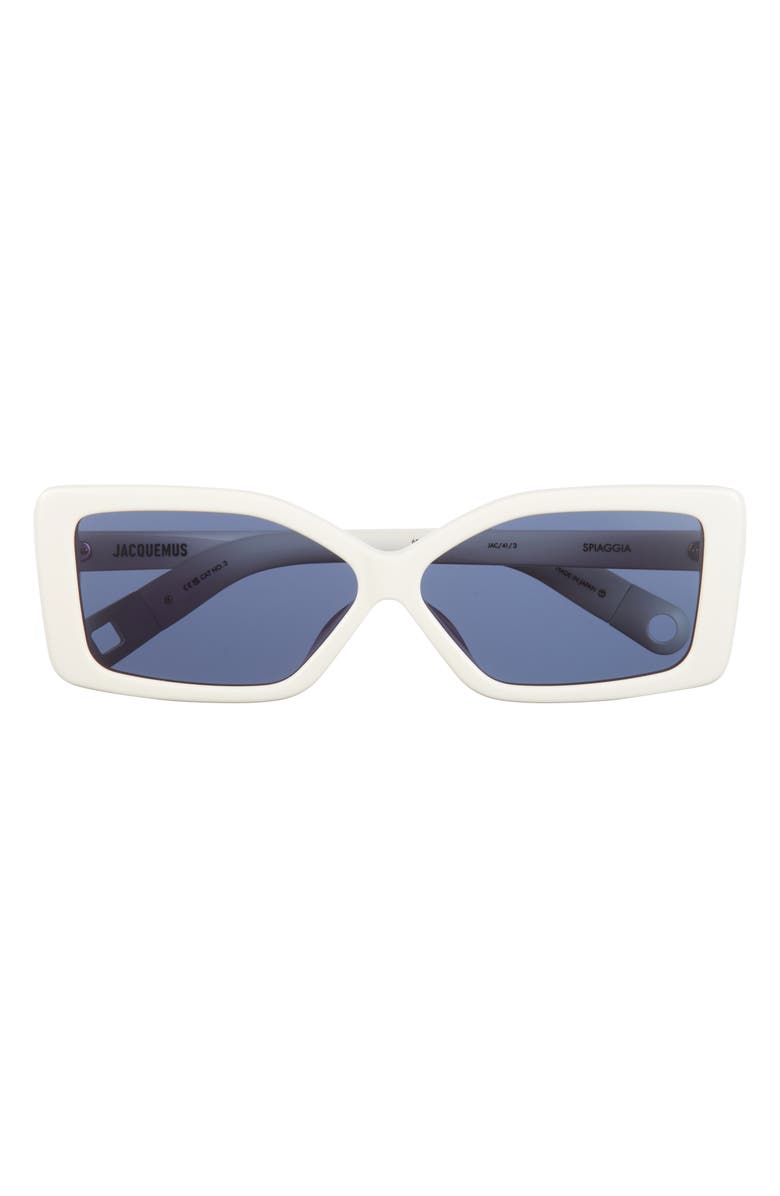 Jacquemus Spiaggia 56mm Square Sunglasses, Main, color, White/ Matte White