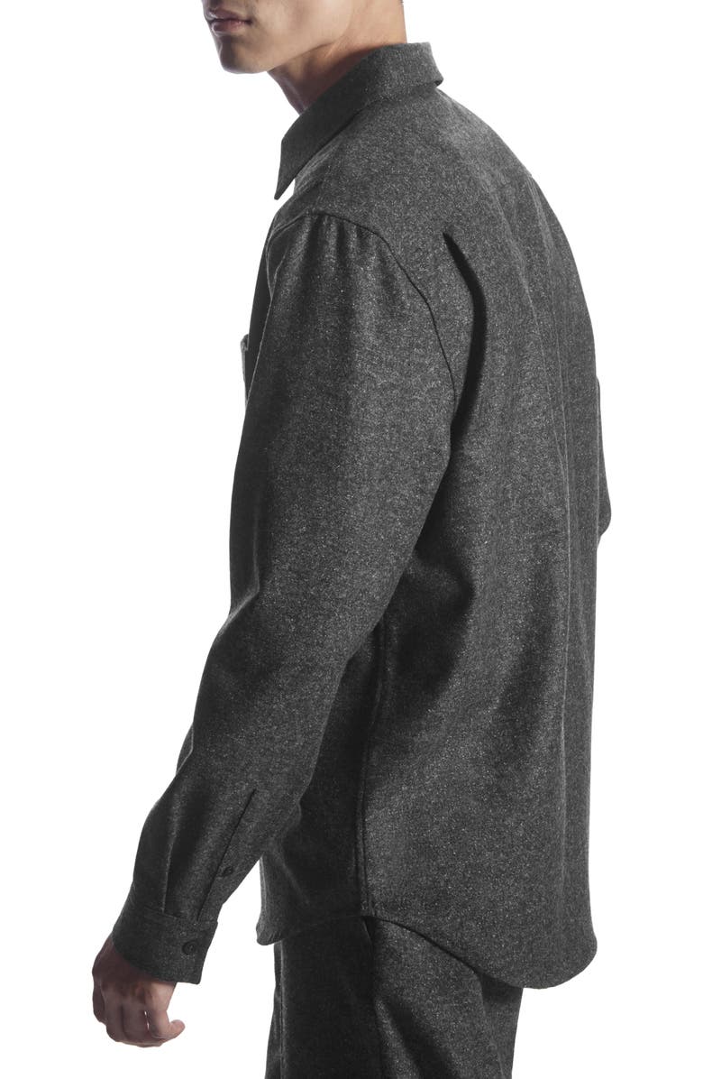COS Textured Wool Blend Button-Up Shirt, Alternate, color, 