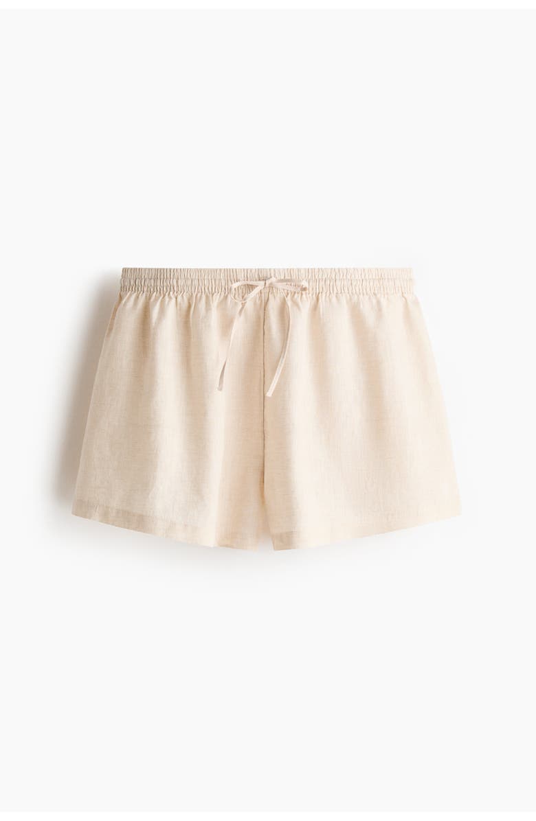 H&M Linen Beach Shorts, Main, color, Light Beige