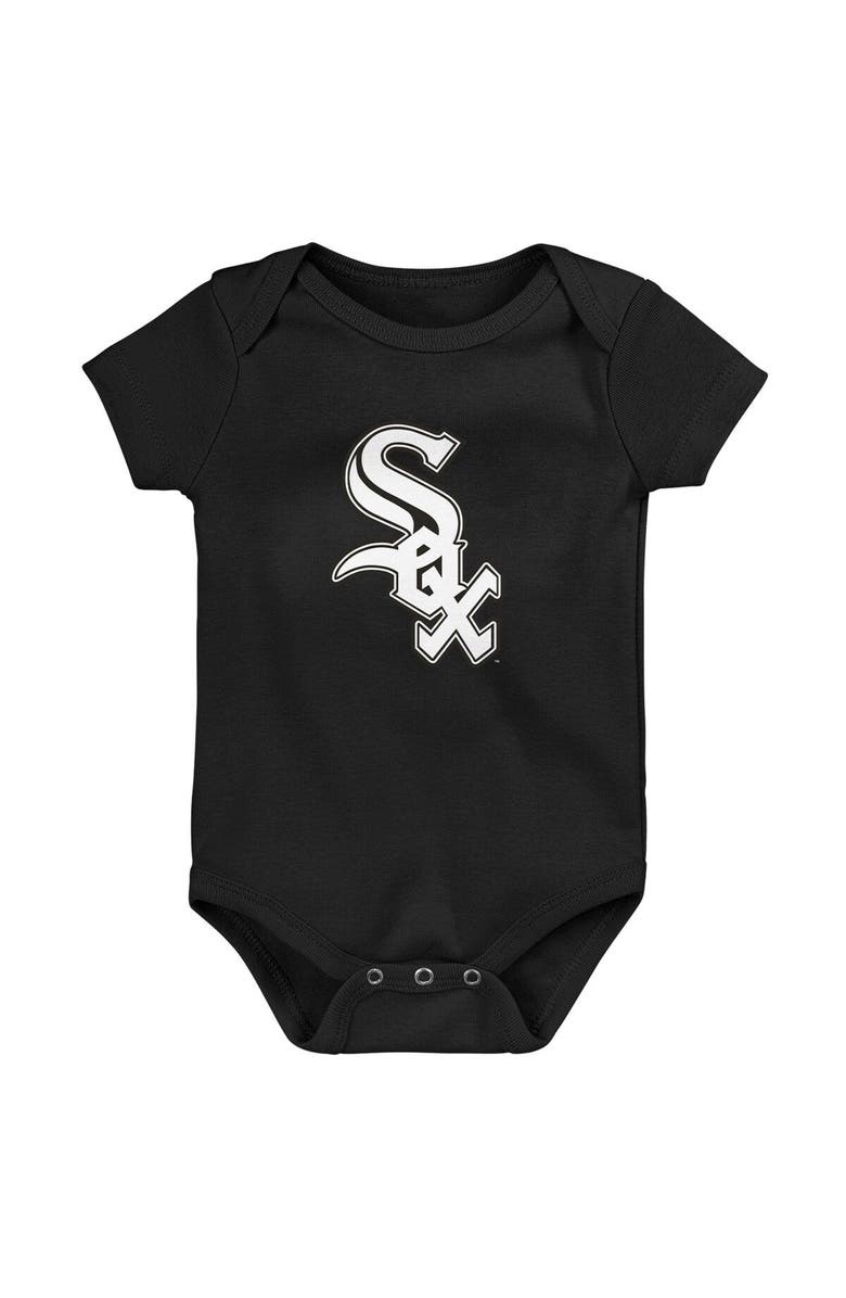 Outerstuff Newborn & Infant Black/White/Heather Gray Chicago White Sox Biggest Little Fan 3-Pack Bodysuit Set, Alternate, color, Black