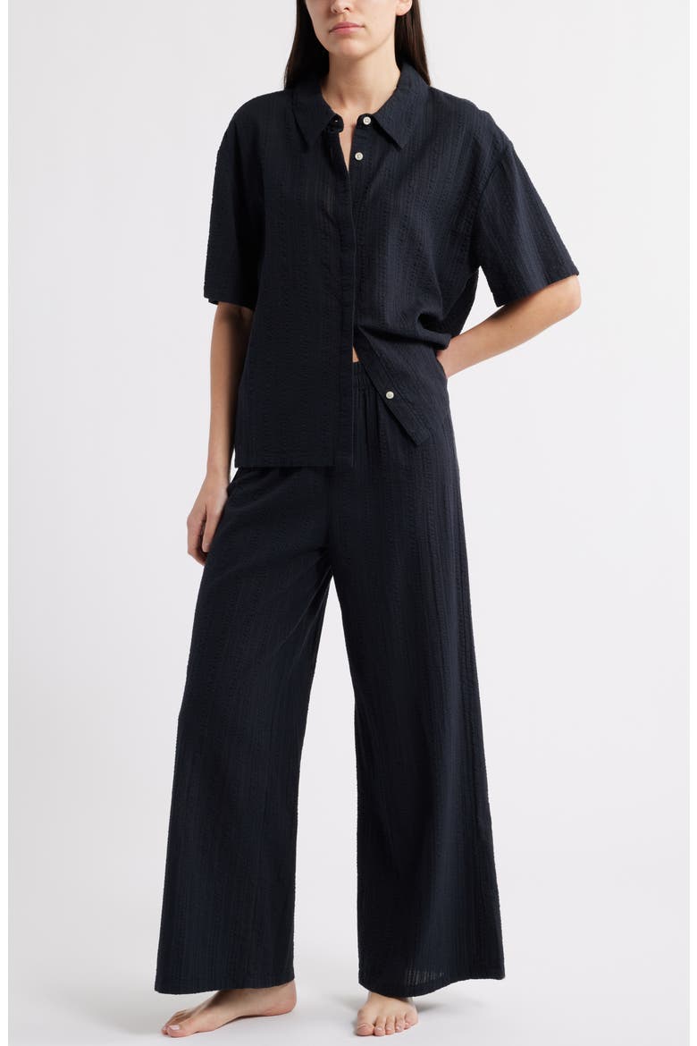 Seersucker Pajamas, Main, color, BLACK