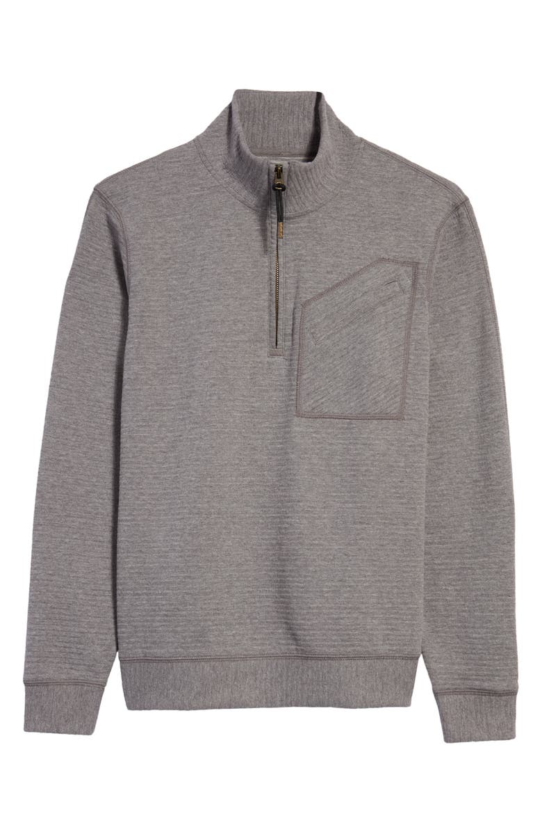 Billy Reid Quilted Half Zip Pullover, Alternate, color, Medium Grey