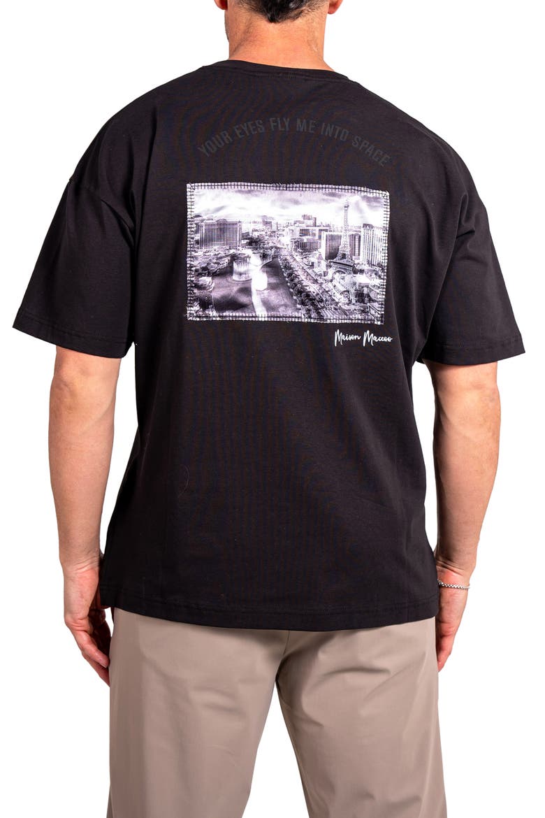 Ascension The Strip Appliqué Cotton Graphic T-Shirt, Alternate, color, BLACK
