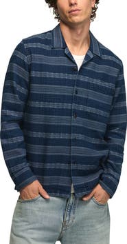 Lucky Brand Stripe Long Sleeve Camp Shirt