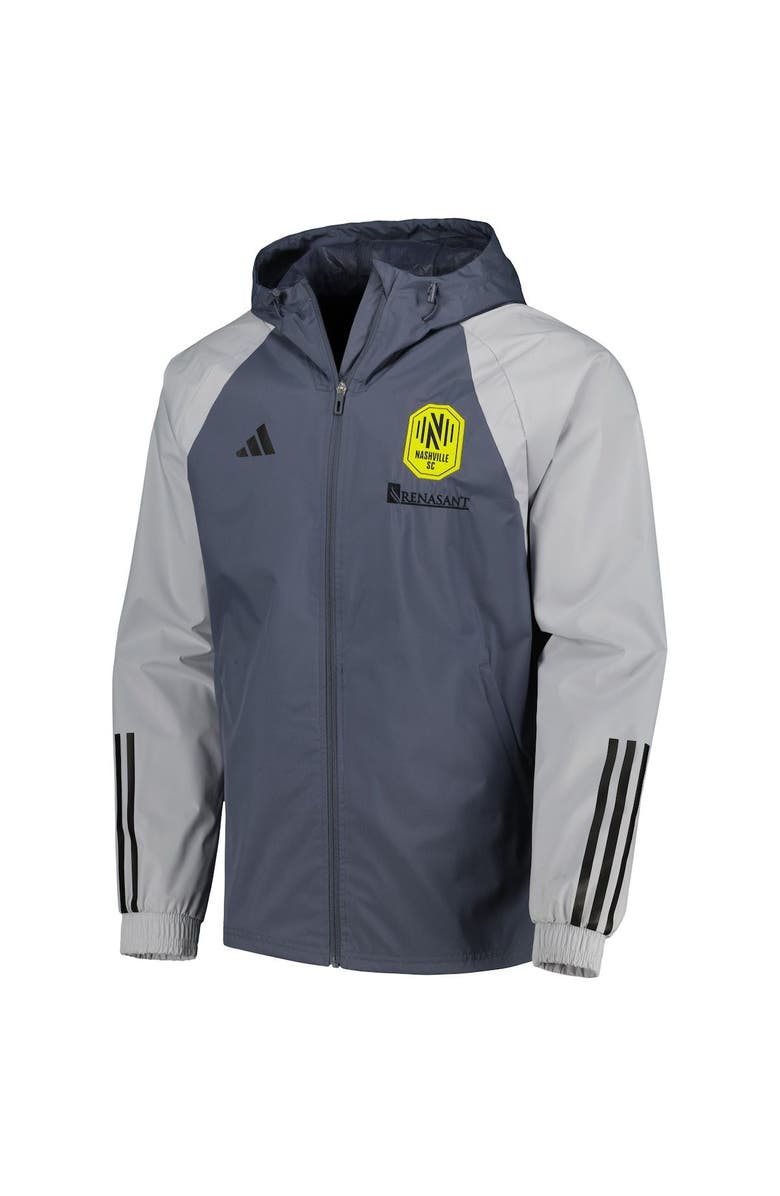 adidas Men's adidas Charcoal Nashville SC All-Weather Raglan Hoodie Full-Zip Jacket, Alternate, color, Charcoal