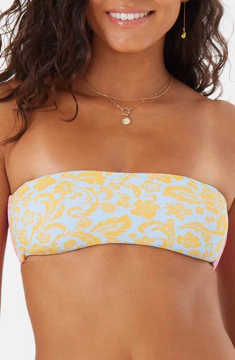 Tapestry Patchwork Bandeau Bikini Top