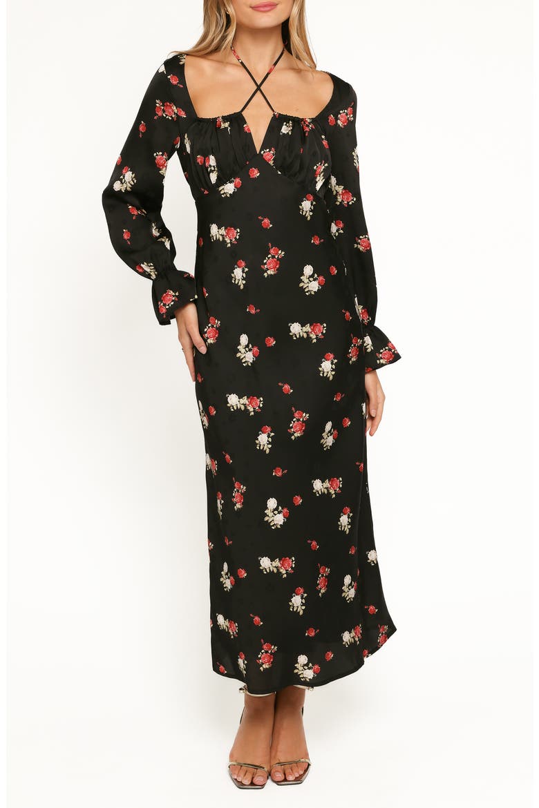Pauline Floral Long Sleeve Maxi Dress, Main, color, BLACK FLORAL
