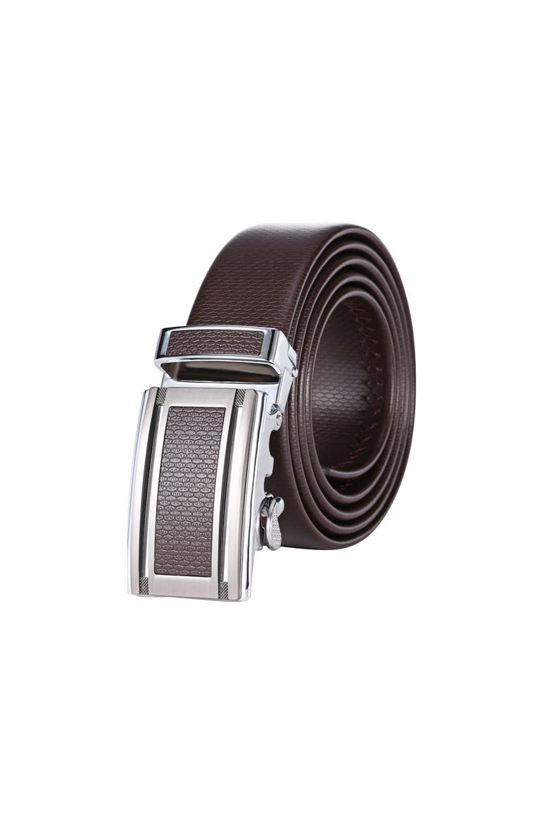 Soft-Flex Genuine Leather Ratchet Belt, Main, color, Landmark-Brown
