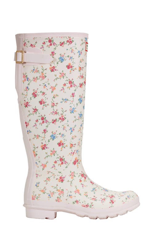 Hunter X Loveshackfancy Original Tall Waterproof Rain Boot In Sunrise Confetti Bloom