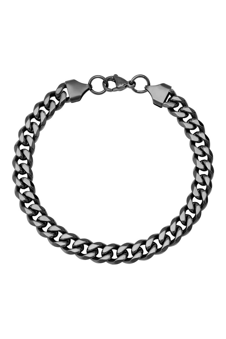 Men's Curb Chain Bracelet, Main, color, BLACK