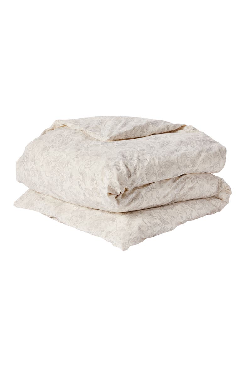 Solana Organic Cotton Duvet Cover, Main, color, UNDYED W/ GRAYS BOTANICAL