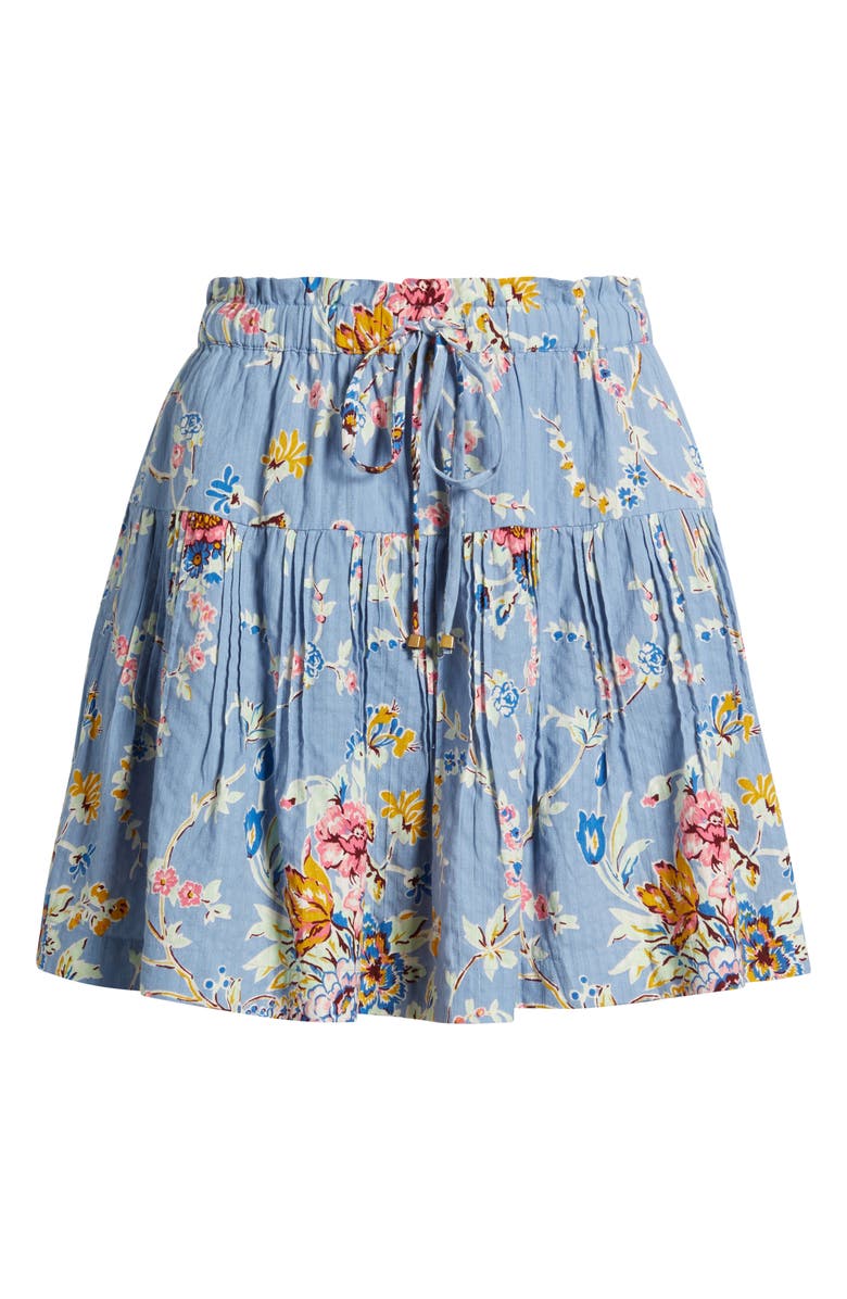 LOVE THE LABEL Melle Floral Pleated Drawstring Waist Miniskirt, Alternate, color, 