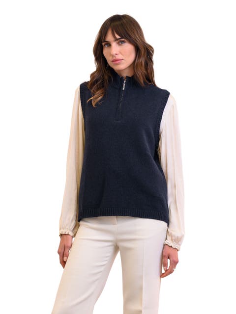 Lmbswl Quarter Zip Slvless Top