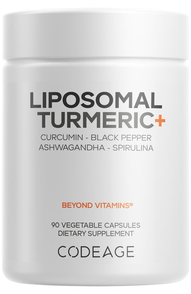 Codeage Liposomal Turmeric - 95% Curcumin Extract Supplement, Main, color, White