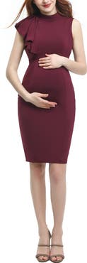 Kimi & Kai Josephine Ruffle Maternity Sheath Dress