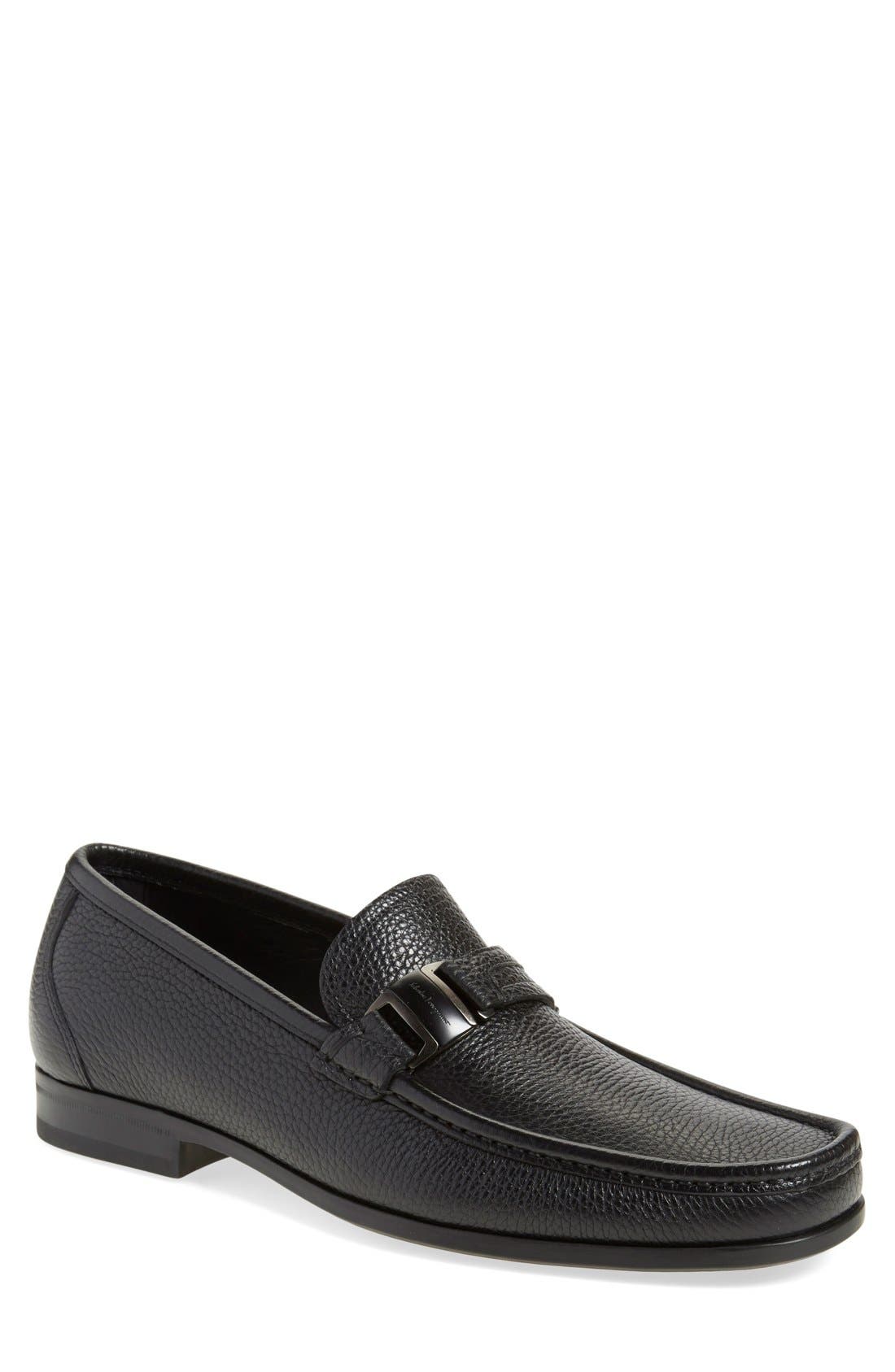 Salvatore Ferragamo 'Geneva' Bit Loafer, Main, color, NERO LEATHER