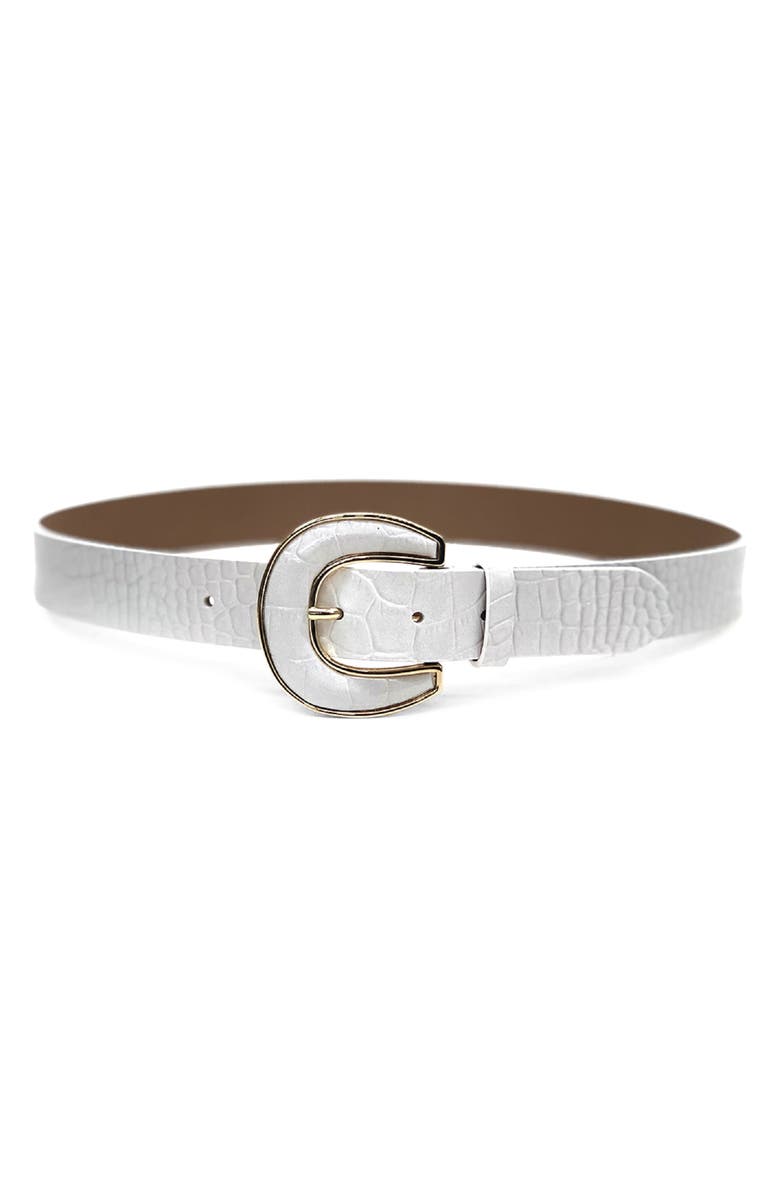 B-Low the Belt Palmer Croc Embossed Leather Belt, Main, color, 