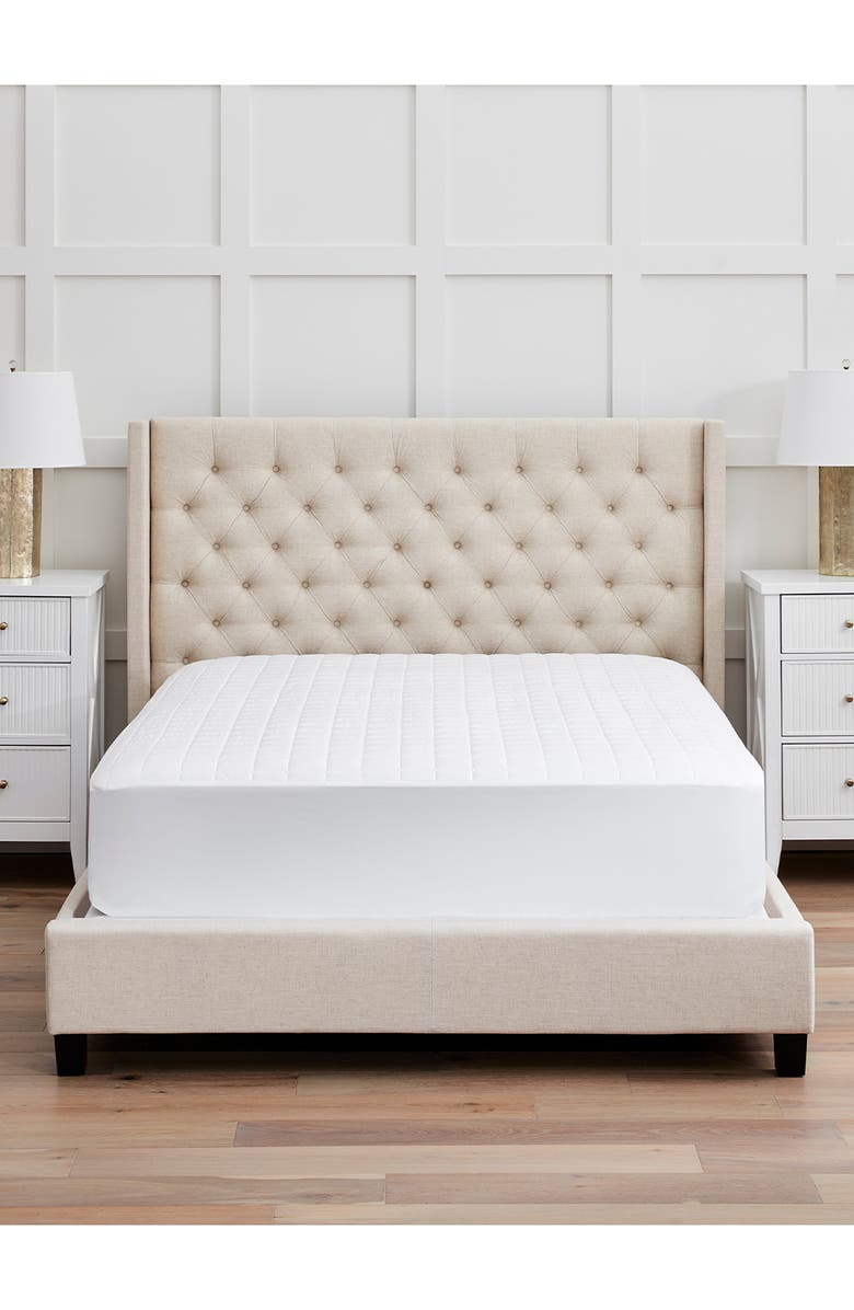 Boll & Branch Organic Cotton Quilted Mattress Pad, Main, color,