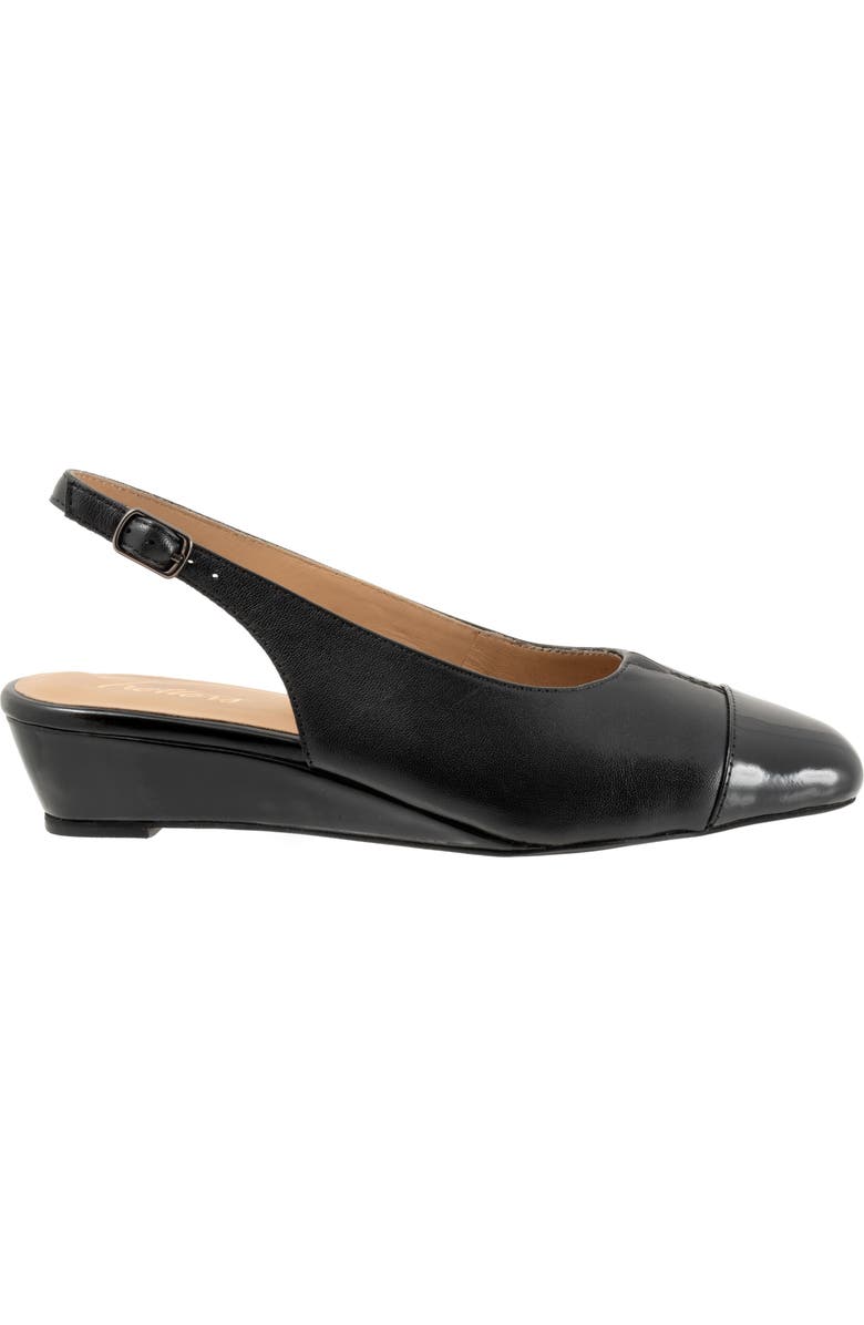 Trotters Dea Slingback Cap Toe Wedge Pump, Alternate, color, Black
