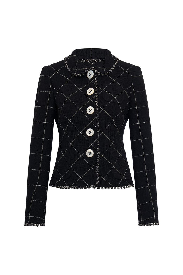 Boucle Jacket With Matching Trims, Main, color, Black
