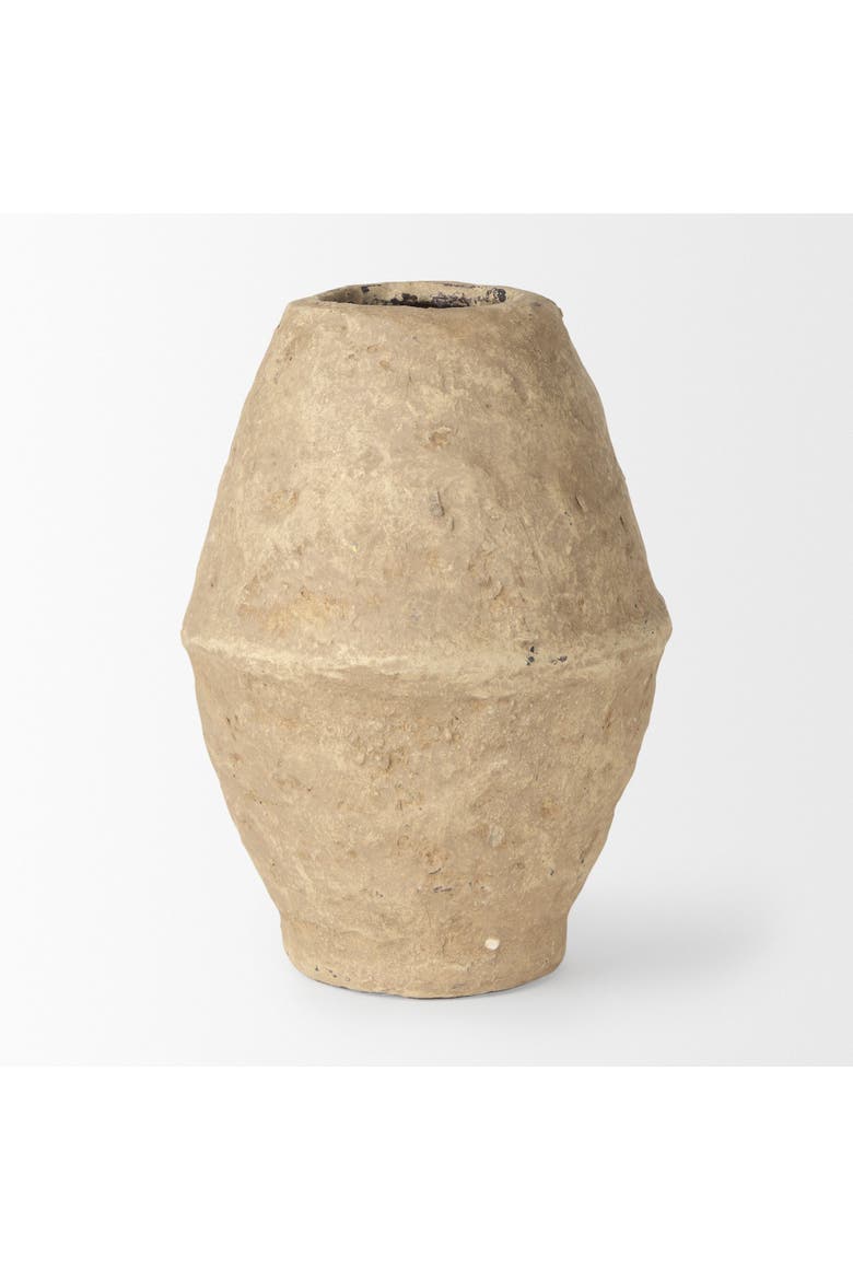 Rundal Paper Mache Vase, Alternate, color, Beige
