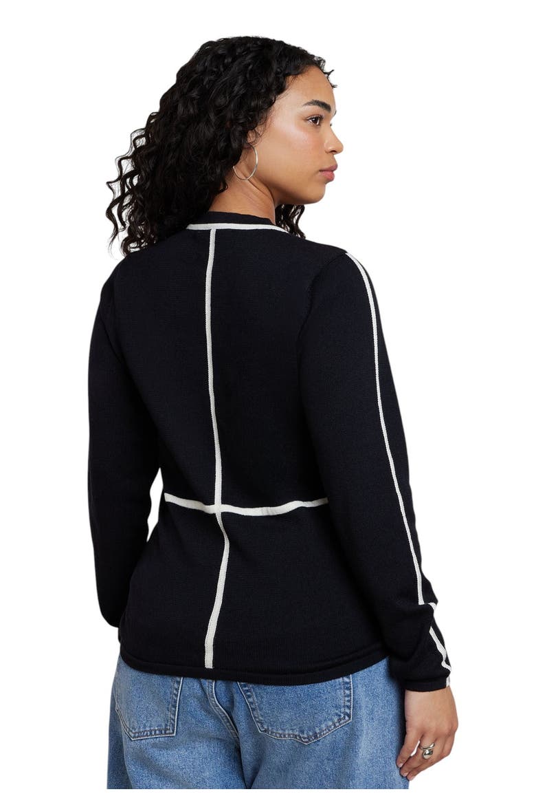 Contrast Line Detail Turtleneck Sweater, Alternate, color, BLACK ONYX