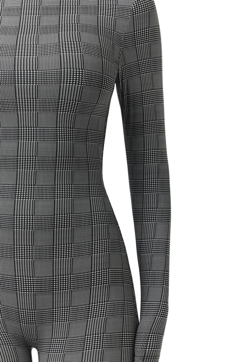 Naked Wardrobe Animal Print Closed Toe Jumpsuit, Alternate, color, Houndstooth Plaid