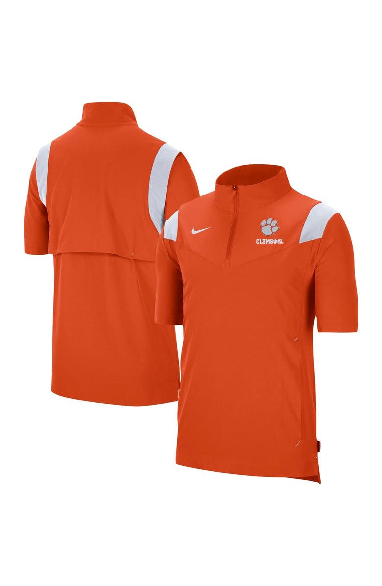 Nike Men's Nike Orange Clemson Tigers Coach Short Sleeve Quarter-Zip Jacket, Alternate, color, Orange