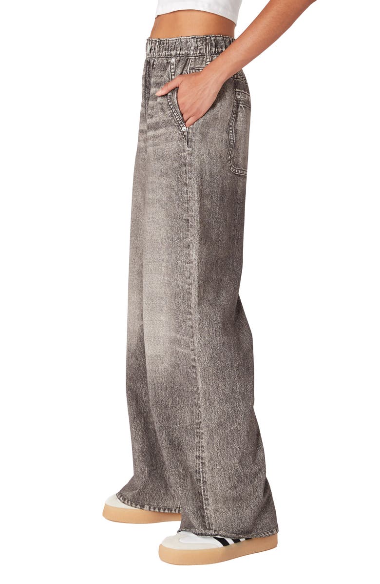 BLANKNYC The Franklin Ribcage Digital Cotton Pull-On Pants, Alternate, color, After Midnight