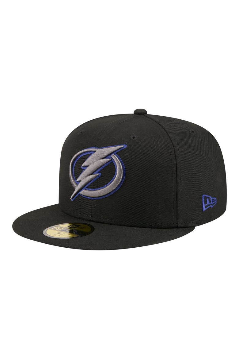Men's New Era Black Tampa Bay Lightning Color Pop 59FIFTY Fitted Hat, Main, color, Black