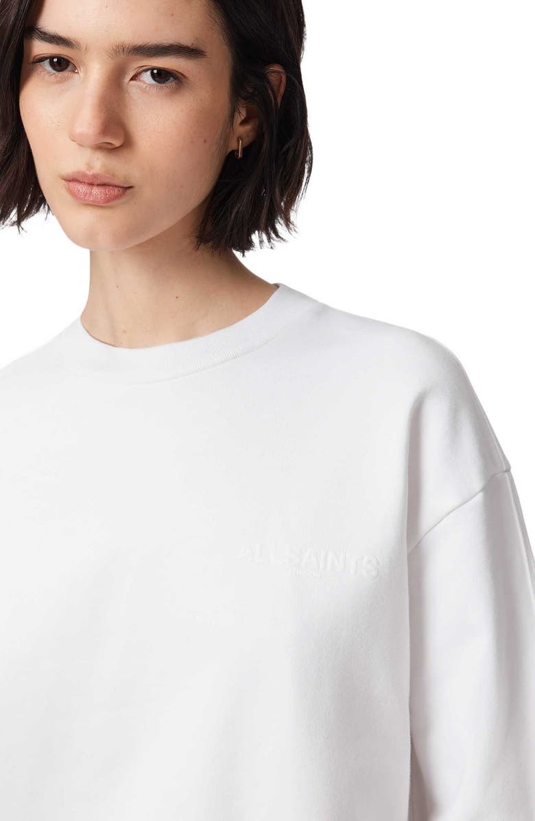 AllSaints Mabel Etta Cotton Sweatshirt, Alternate, color, Optic White