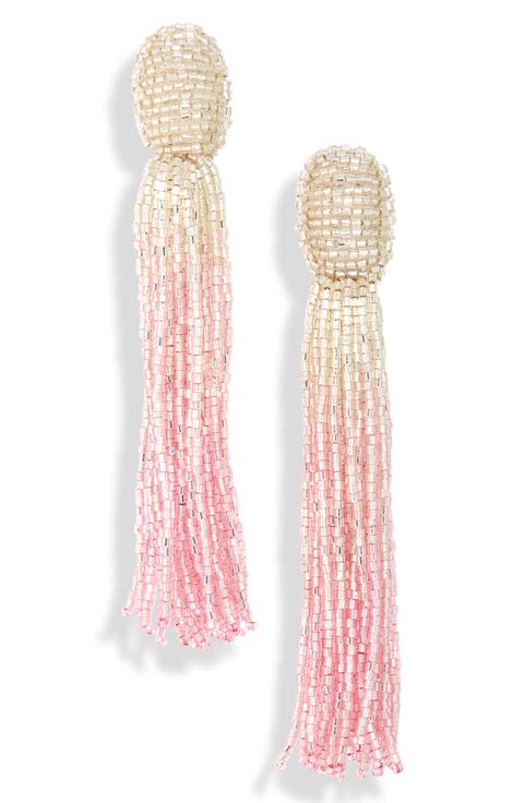 Ombré Beaded Tassel Drop Earrings