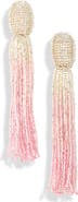 Oscar de la Renta Ombré Beaded Tassel Drop Earrings