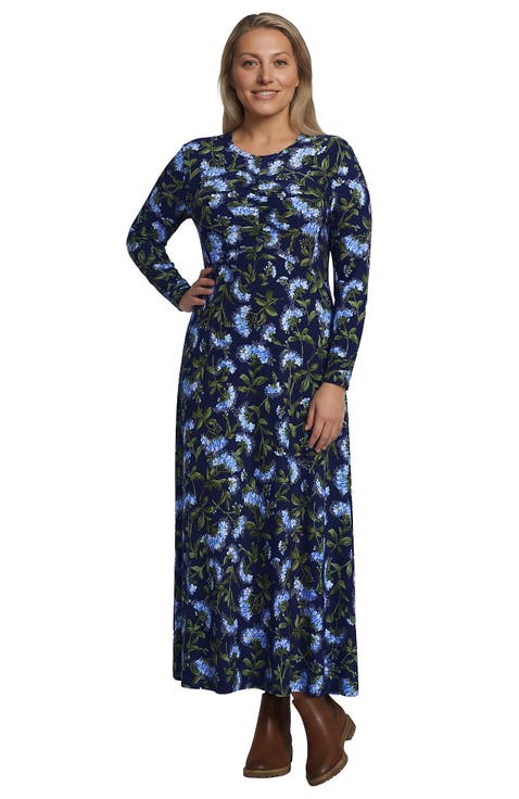 Plus Size Silky Knit Ruched Maxi Dress